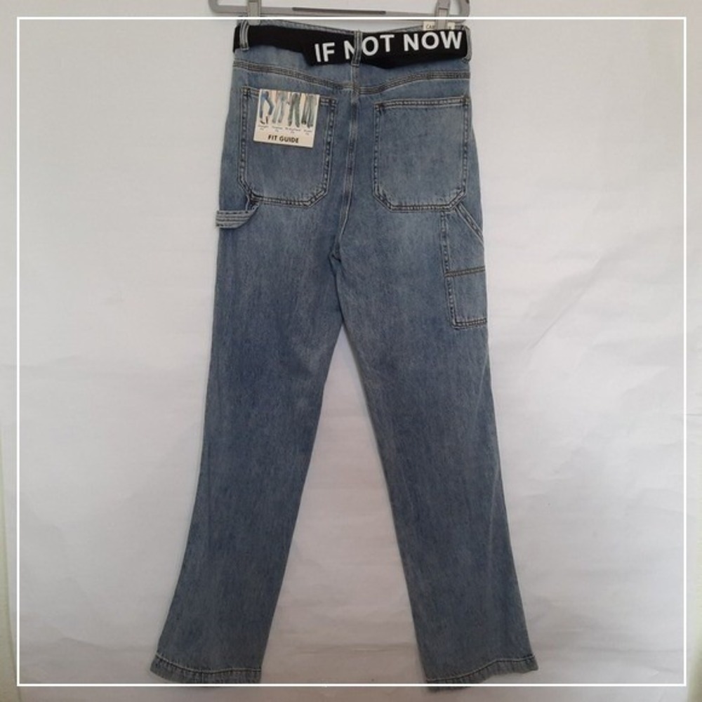 S O N G Jeans Women 29 Blue Y2K Utility Carpenter Cargo Relaxed Streetwear Denim